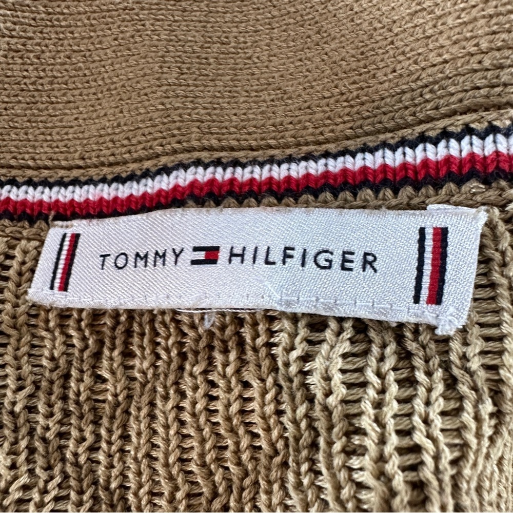 Tommy Hilfiger Monogramed Relaxed Fit Beige Knit Cardigan Sz 3X - Picture 7 of 15